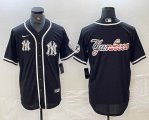 Nike New York Yankees blank black majestic baseball Jersey Joint name big logo 01