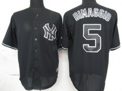 New York Yankees #5 Joe DiMaggio Black Fashion MLB Jerseys-ZH