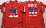 Ohio State Buckeyes J.T. Barrett 16# USA Flag NCAA Football Jersey - Red