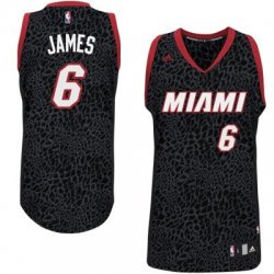 adidas Miami Heat 6 LeBron James Black Decorative pattern nba jerseys