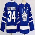 Youth Toronto Maple Leafs #34 Auston Matthews blue hockey jersey with C patch-PD