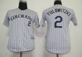 Colorado Rockies 2 Tulowitzki Grey Kids MLB Jerseys