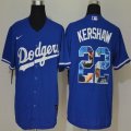 Nike Los Angeles Dodgers #22 Clayton Kershaw Blue Fashion Majestic Baseball Jerseys-WL 01