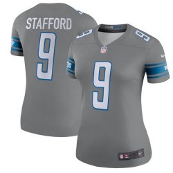 Women Detroit Lions #9 Matthew Stafford Nike gray Color Rush Limited Jersey(1)