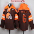 Custom Nike Cleveland Browns #6 Baker Mayfield orange brown nfl Hooded Sweatshirt