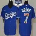 Nike Los Angeles Dodgers #7 Julio Urias Blue Fashion Majestic Baseball Jerseys 2020 Dodger World Series