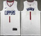 Nike Los Angeles Clippers #1 James Harden white nba jerseys -XD