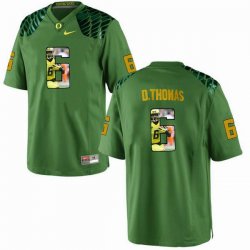 Oregon Ducks #6 De\'Anthony Thomas Green With Portrait Print College Football Jersey-1