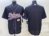 Nike NBA Los Angeles Lakers black baseball jerseys Joint name-BD 06