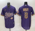 Nike Los Angeless Lakers #8 Kobe Bryant purple baseball jerseys Joint name-BD 05