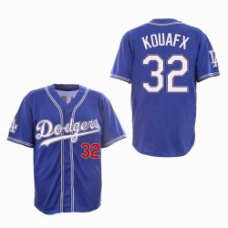 Los Angeles Dodgers #32 Sandy Koufax Blue majestic baseball jersey-SG