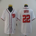 Youth Washington Nationals #22 Juan Soto white majestic baseball jersey