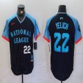 National League #22 Christian Yelich Nike Navy 2024 MLB All-Star Game Limited Player Jersey 02