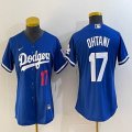 Women Los Angeles Dodgers #17 Shohei Ohtani Nike blue majestic baseball Jersey