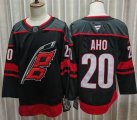 Carolina Hurricanes #20 Sebastian Aho black hockey jersey-XTD