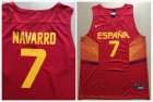 Spain ESPANA national team #7 NAVARRO red NBA basketball jersey-printing