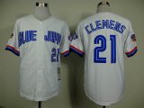 Toronto Blue Jays #21 Roger Clemens White baseball jerseys of Hall of Fame patch