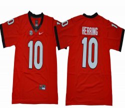 Georgia Bulldogs #10 Herring red college football jersey