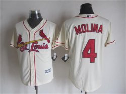 St.Louis Cardinals #4 Yadier Molina Cream New Cool Base Stitched Baseball Jersey