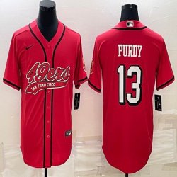 Nike San Francisco 49ers #13 Brock Purdy red baseball jerseys Joint name-BD 01