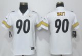 Women Nike Pittsburgh Steelers 90 T. J. Watt white Color Rush Limited Jersey