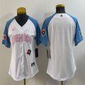 Youth 2023 World Cup Mexico blank white skyblue majestic baseball jerseys 04