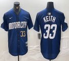 Nike Detroit Tigers #33 Colton Keith blue Majestic baseball jerseys city version 03