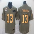 New Orleans Saints #13 Micheal Thomas green gold Nike Olive 2019 Salute to Service Limited Jersey