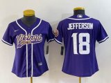 Youth Nike Dallas Vikings #18 Justin Jefferson purple NFL football jerseys-BD