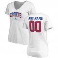 Cleveland Browns NFL Pro Line by Fanatics Branded Women's Any Name & Number Banner Wave V-Neck T-Shirt â€“ White