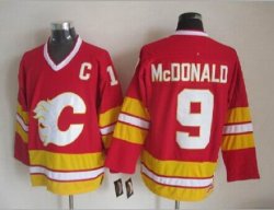 Calgary Flames #9 Lanny McDonald Red Third Throwback CCM nhl Jersey C patch