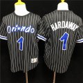 Orlando Magic #1 Penny Hardaway Throwback black basketball jersey Shorts Sleeves-LT