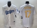 Los Angeles Dodgers #17 Shohei Ohtani Nike white gold majestic baseball Jersey-BD 04