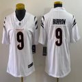 Youth Nike Cincinnati Bengals #9 Joe Burrow white Color Rush Limited Jersey-BD