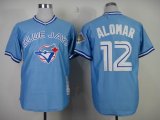 Toronto Blue Jays #12 Roberto Alomar throwback Light Blue MLB Jerseys