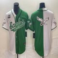 Nike Philadelphia Eagles blank white green splits baseball jerseys Joint name-BD 10