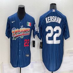 Nike Los Angeles Dodgers #22 Clayton Kershaw blue throwback majestic baseball Jerseys-BD 06