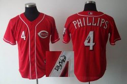 Cincinnati Reds PHILLIPS 4# red throwback signature jerseys