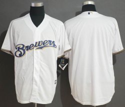 Milwaukee Brewers blank white majestic MLB Jerseys