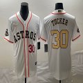 Nike Houston Astros #30 Kyle Tucker white gold baseball jerseys -BD 04