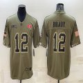 Nike Tampa Bay Buccaneers #12 Tom Brady Salute to Service Retired Limited Jersey-BD