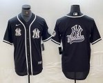 Nike New York Yankees blank black majestic baseball Jersey Joint name big logo 04