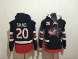 2017 Columbus Blue Jackets #20 Brandon Saad dark blue Hockey Hooded Sweatshirt