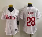 Women Nike Philadelphia Phillies #28 Alec Bohm white majestic baseball jerseys