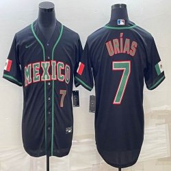 2023 World Cup Mexico #7 Julio Urias black majestic baseball jerseys 01