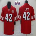 49ers #42 Ronnie Lott red nike Color Rush Limited Jersey 75 th-BD