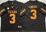 Texas Longhorns White #3 Quinn Ewers black college football jerseys