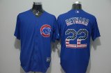 Chicago Cubs #22 Jason Heyward usa flag blue baseball jersey