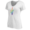 Women's White Cleveland Cavaliers Fanatics Branded Team Pride V-Neck T-Shirt