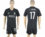 2016-2017 Oporto Club J.CORONA #17 black soccer jersey away